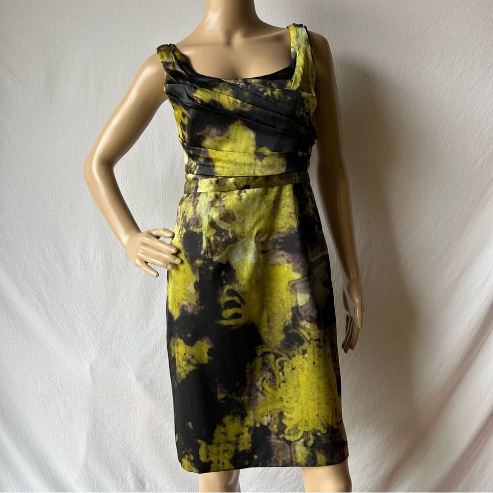 Elegant Lime Green and Black Women's Dress